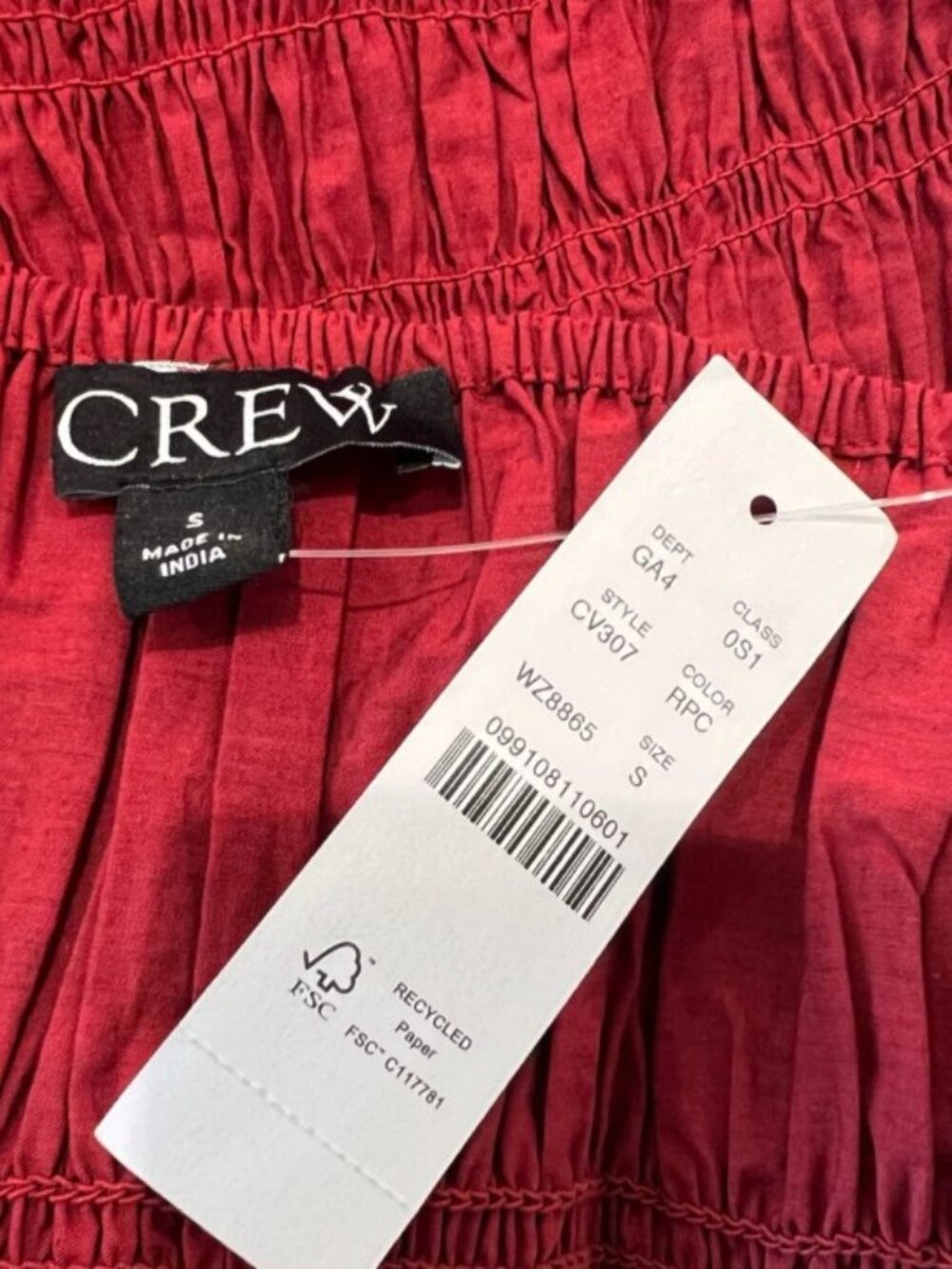 J.Crew Reverie Dress in Colorblock Cotton Poplin in Red Pink Combo - Picture 7 of 7